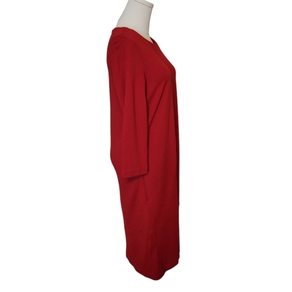 J. Jill Red Ponte Knit Shift Dress Size Small - Picture 3 of 5